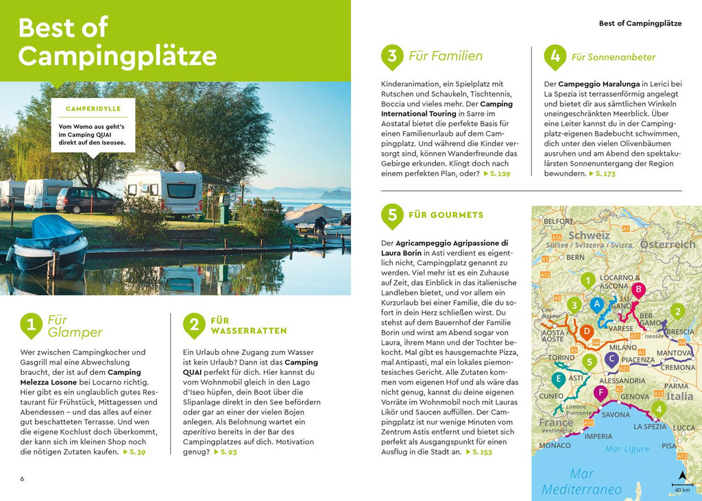 MARCO POLO Camper Guide Lombardei, Piemont & Ligurien