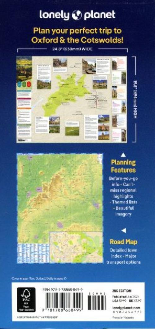 Lonely Planet Oxford & the Cotswolds Planning Map