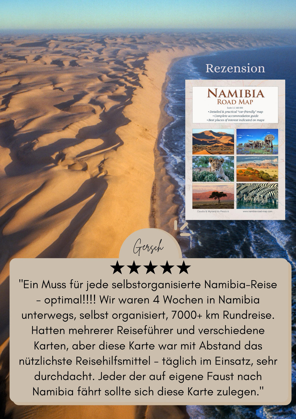 Detaillierte NAMIBIA Reisekarte - NAMIBIA ROAD MAP (1:1.160.000)