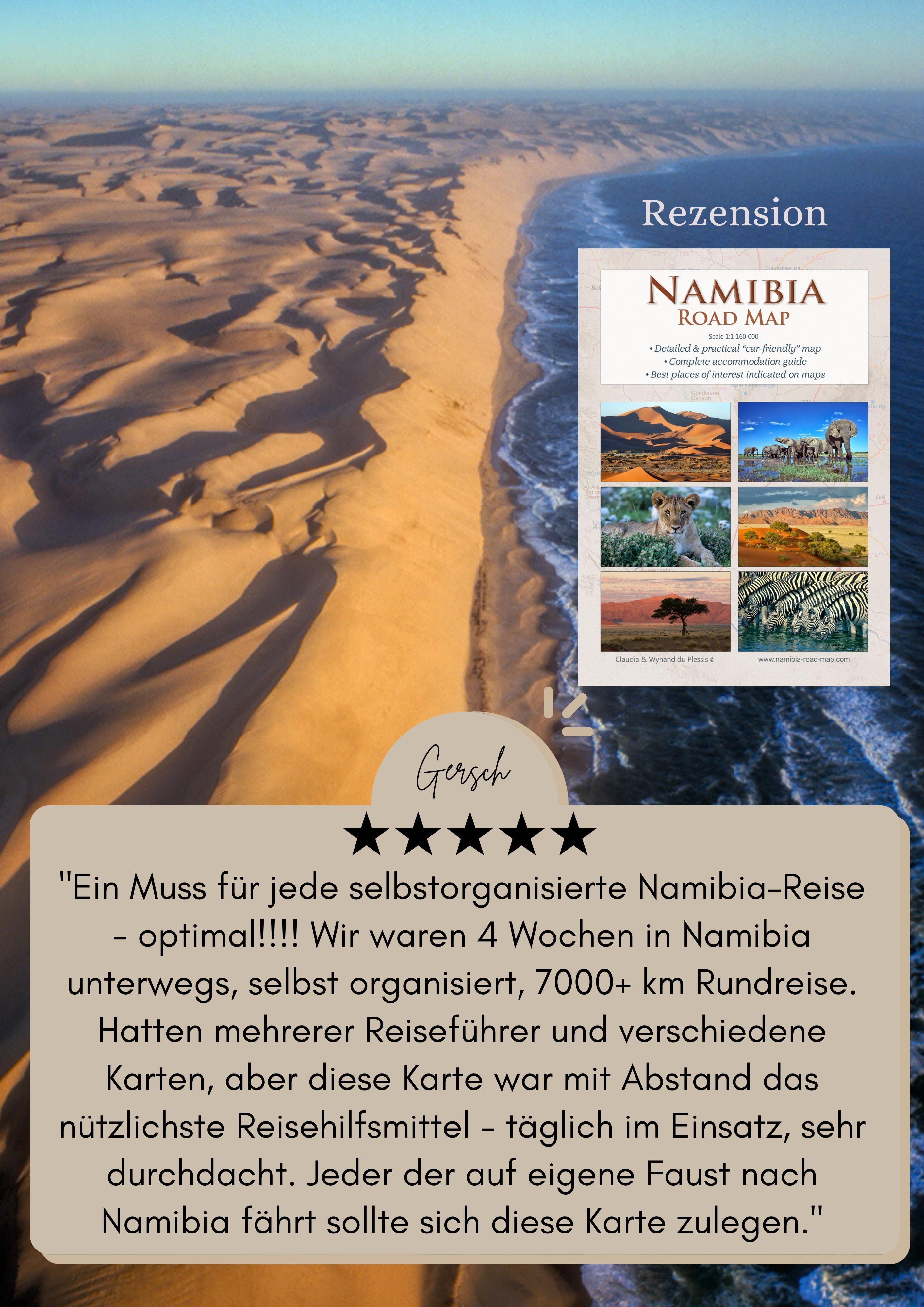 Detaillierte NAMIBIA Reisekarte - NAMIBIA ROAD MAP (1:1.160.000)