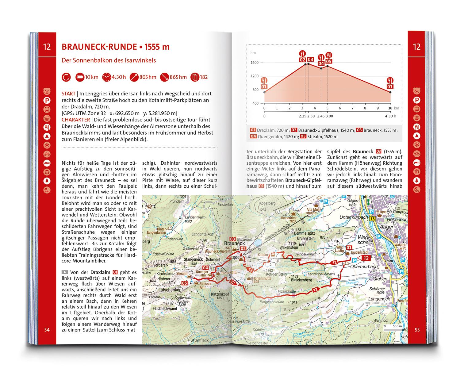 KOMPASS Wanderführer Isarwinkel, Bad Tölz, Lenggries, Walchensee, 60 Touren mit Extra-Tourenkarte