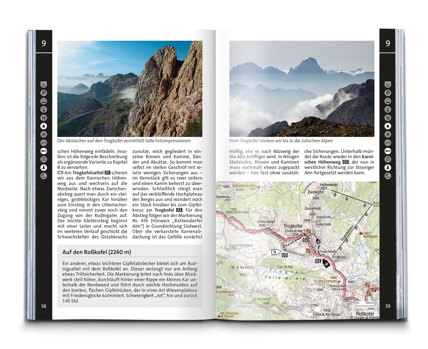 KOMPASS Wanderführer Karnischer Höhenweg, Von Thörl-Maglern nach Sillian, Mit Varianten und Gipfeln, 28 Touren mit Extra-Tourenkarte