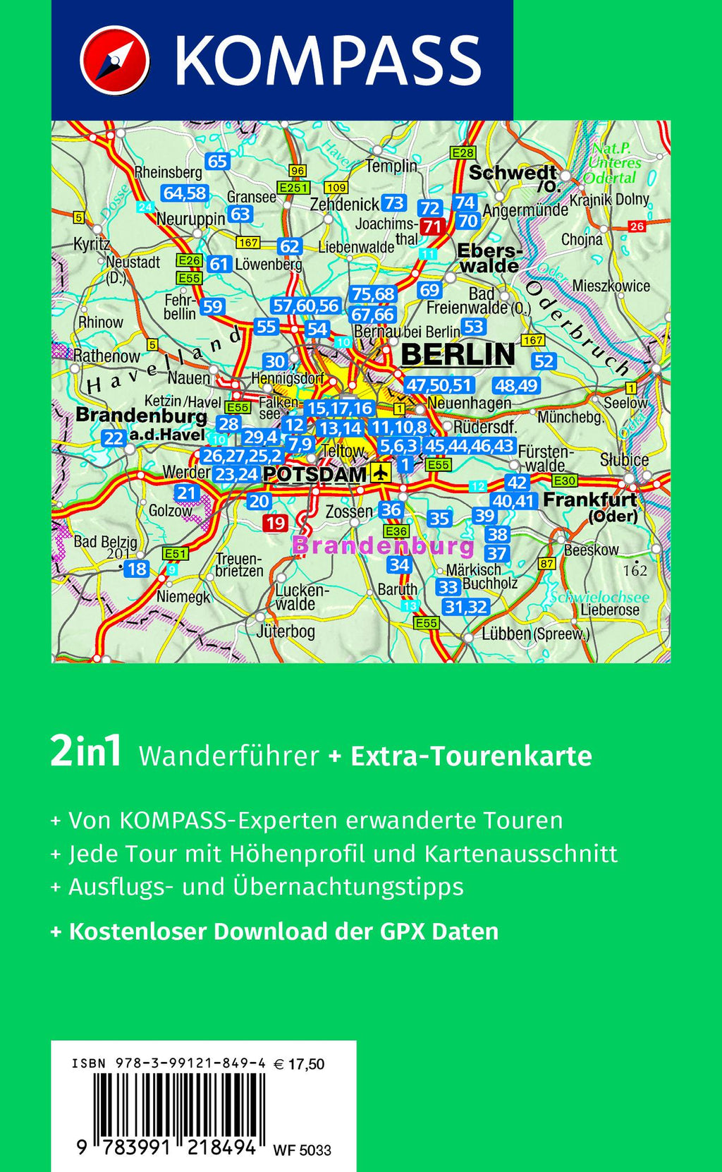 KOMPASS Wanderführer Berlin-Brandenburg, 75 Touren mit Extra-Tourenkarte