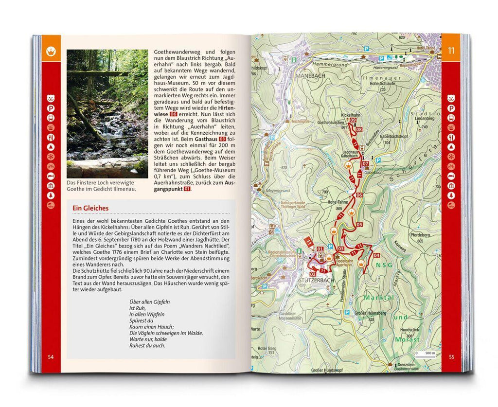 KOMPASS Wanderführer Thüringer Wald mit Rennsteigtouren, 55 Touren mit Extra-Tourenkarte