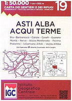 Wanderkarte 19 Asti Alba Acqui Terme 1:50 000