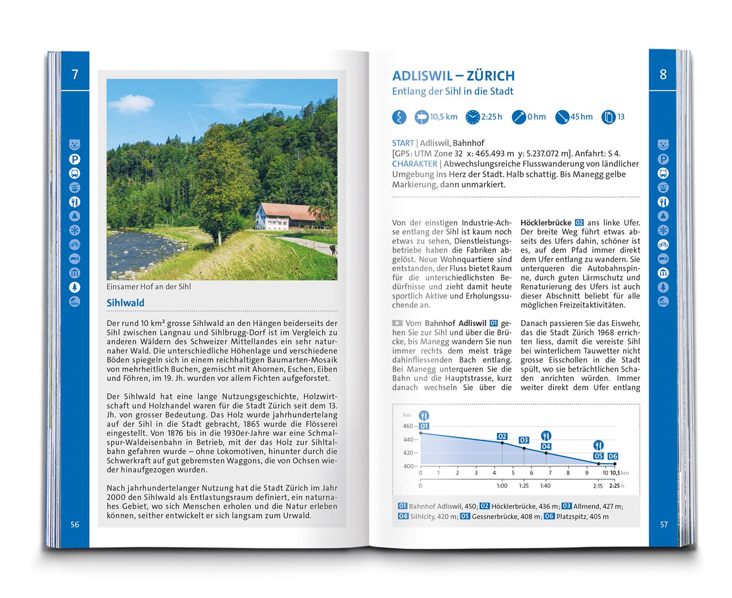KOMPASS Wanderführer Zürich, Zürichsee, 50 Touren