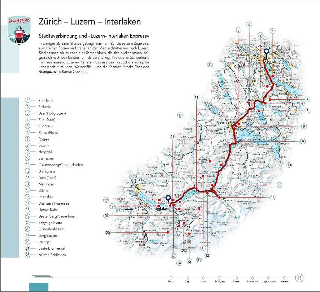 Hallwag Reiseführer Grand Train Tour of Switzerland, deutsche Ausgabe