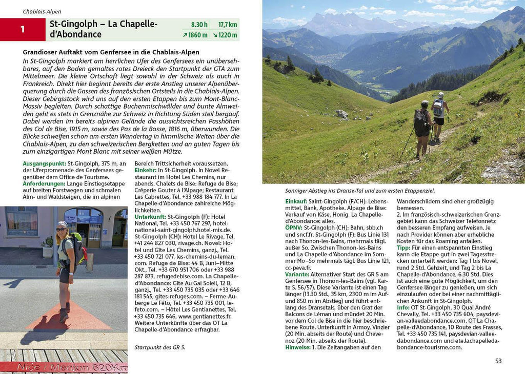 ROTHER Wanderführer Alpenüberquerung GR 5: Genfersee - Mittelmeer