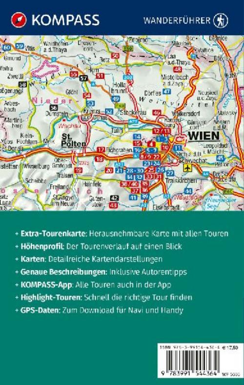 KOMPASS Wanderführer Wien mit Wienerwald, Wein- und Waldviertel, 60 Touren mit Extra-Tourenkarte