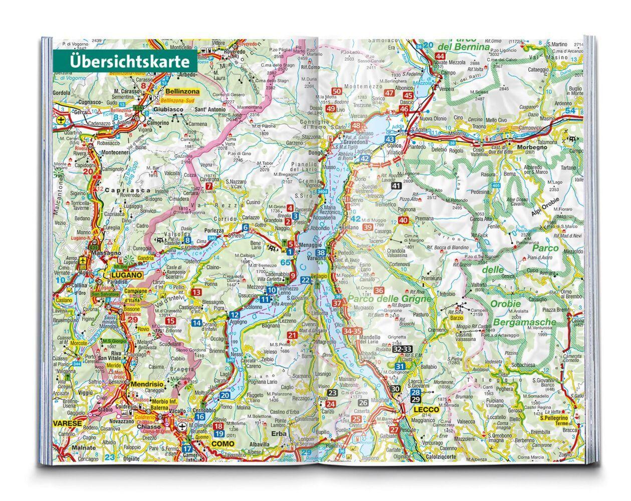KOMPASS Wanderführer Comer See, 50 Touren mit Extra-Tourenkarte