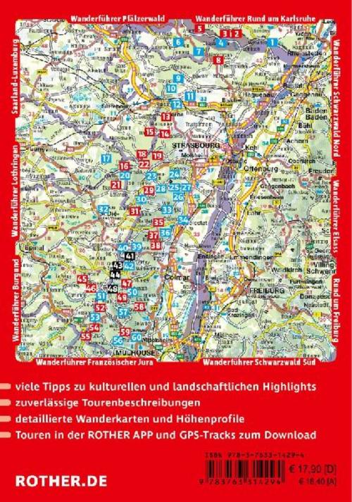 ROTHER Wanderführer Vogesen. 60 Touren zu Panoramagipfeln, Felsen, Seen und Burgen zwischen Elsass und Lothringen