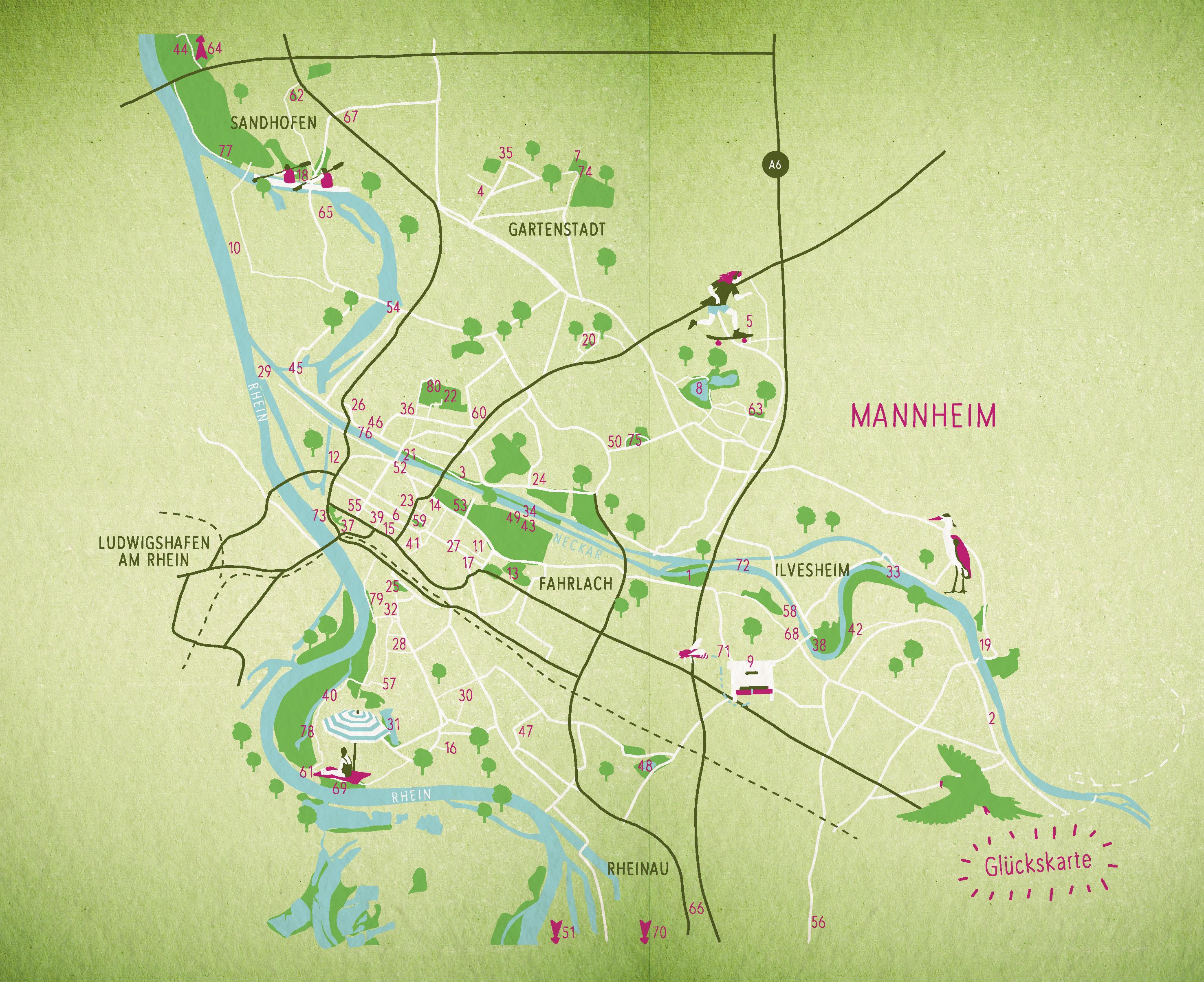 Grüne Glücksorte in Mannheim