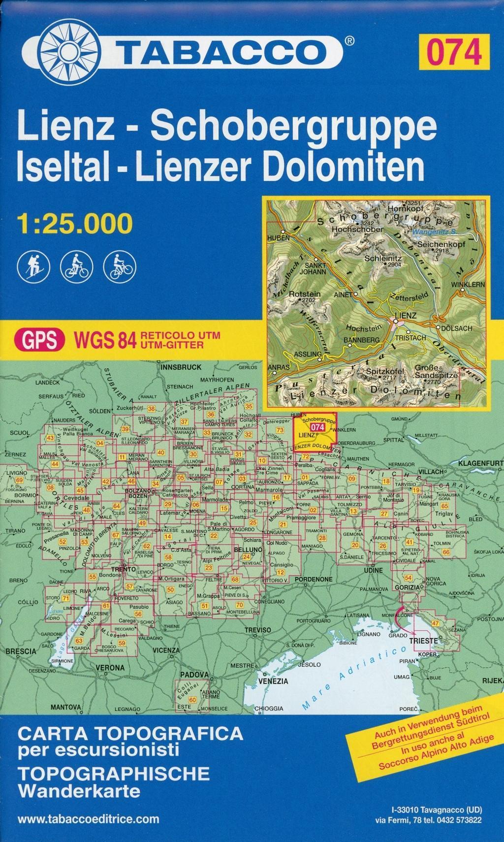 Wanderkarte 74 Lienz-Schobergruppe-Iseltal-Lienzer Dolomiten 1:25 000