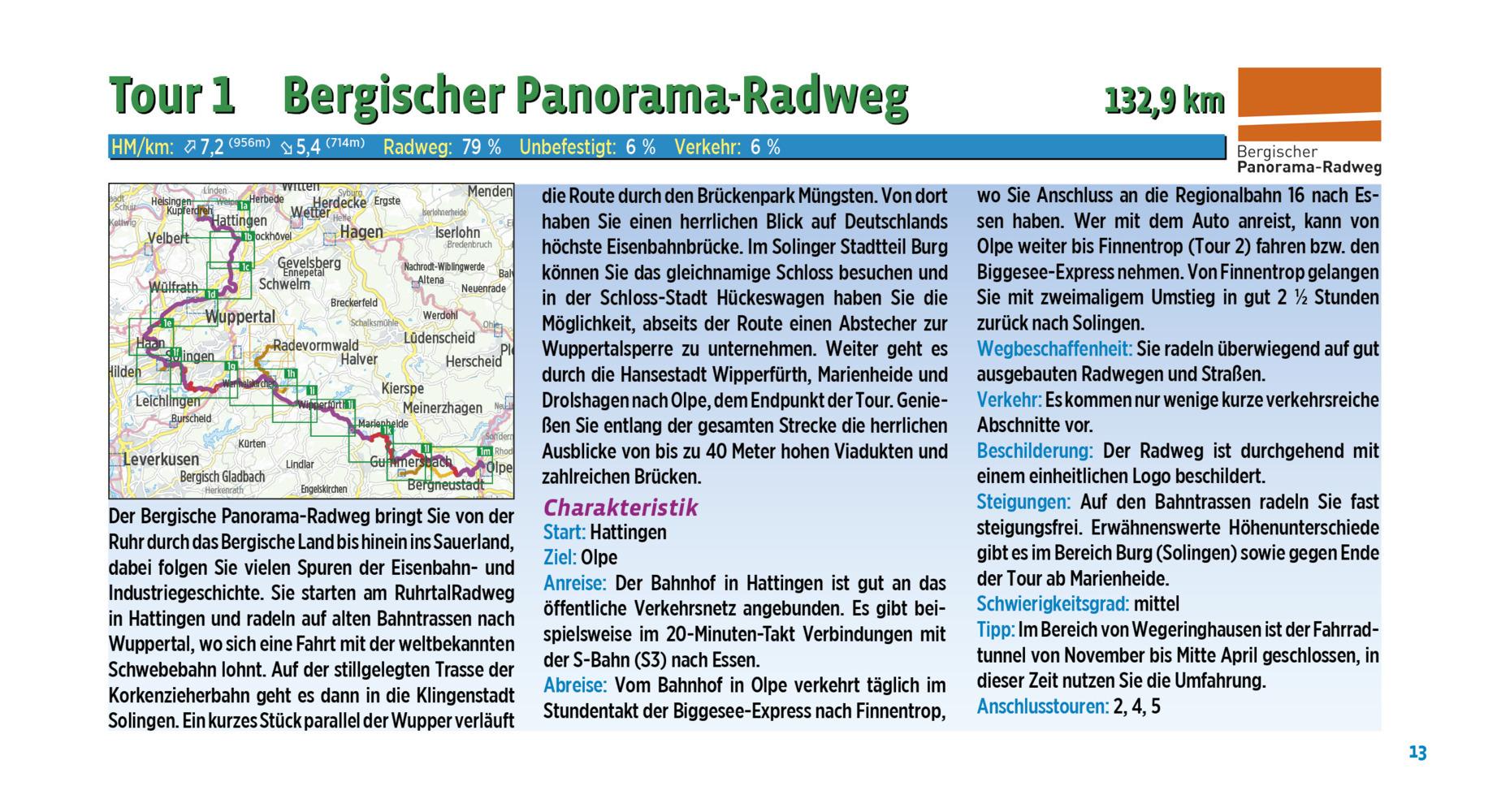 Bahntrassen- und Fluss-Radwege Bergisches Land