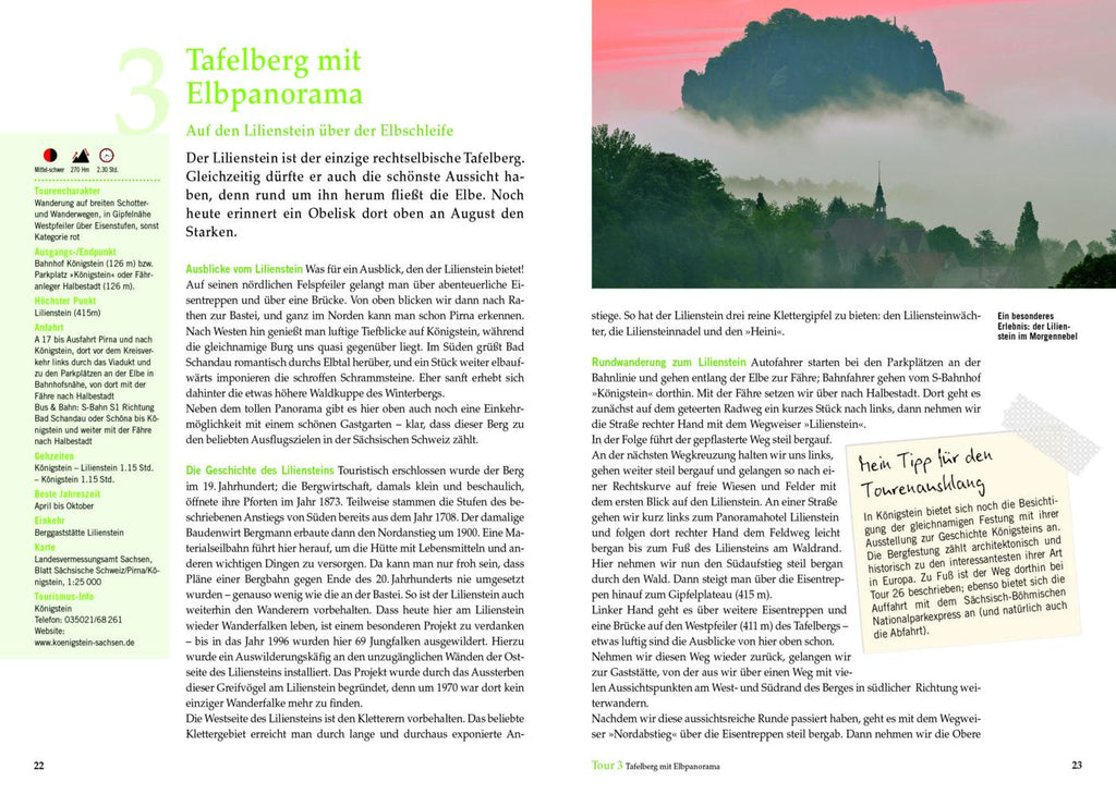 Wandertouren für Langschläfer Sächsische Schweiz