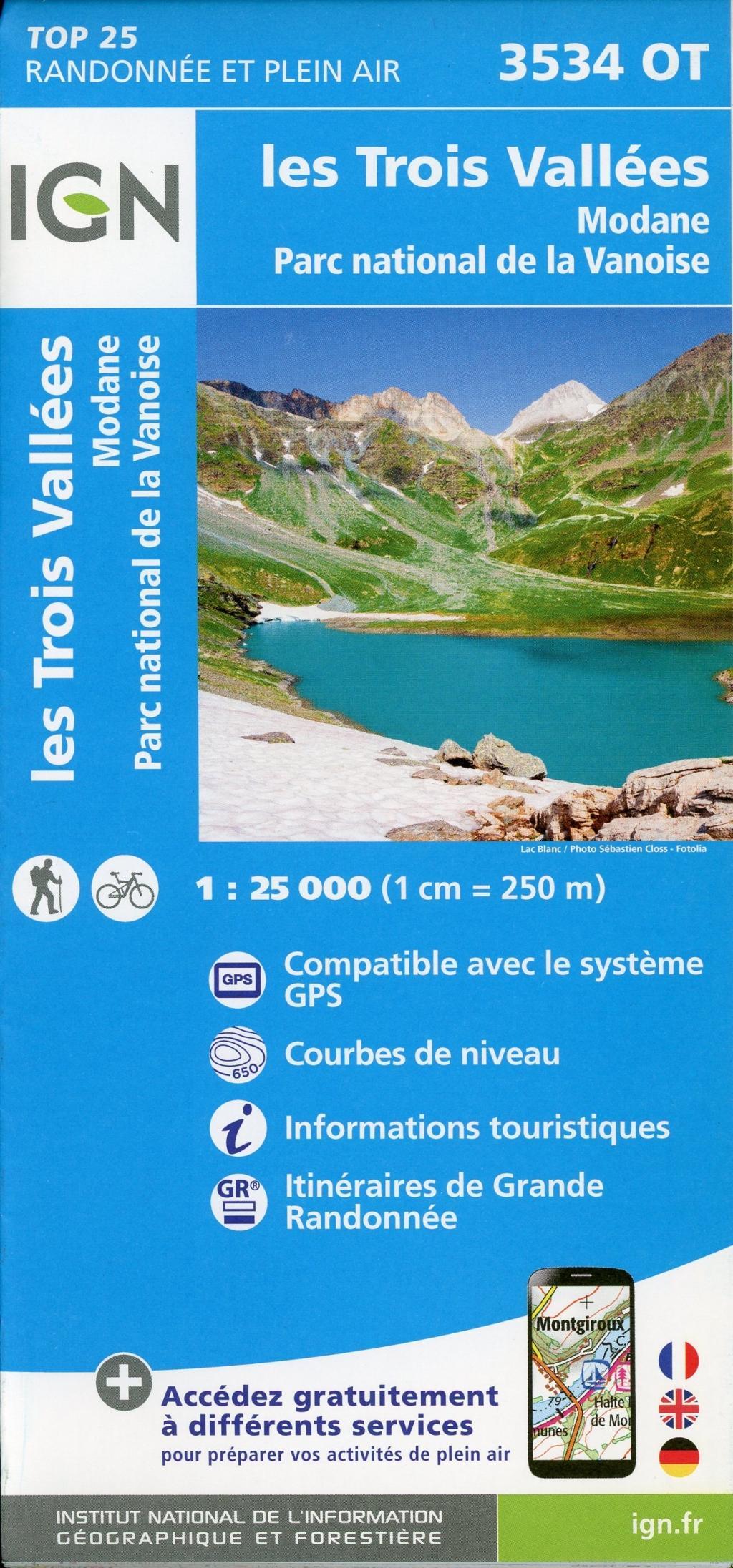 les Trois Vallées. Modane. PN de La Vanoise 1:25 000