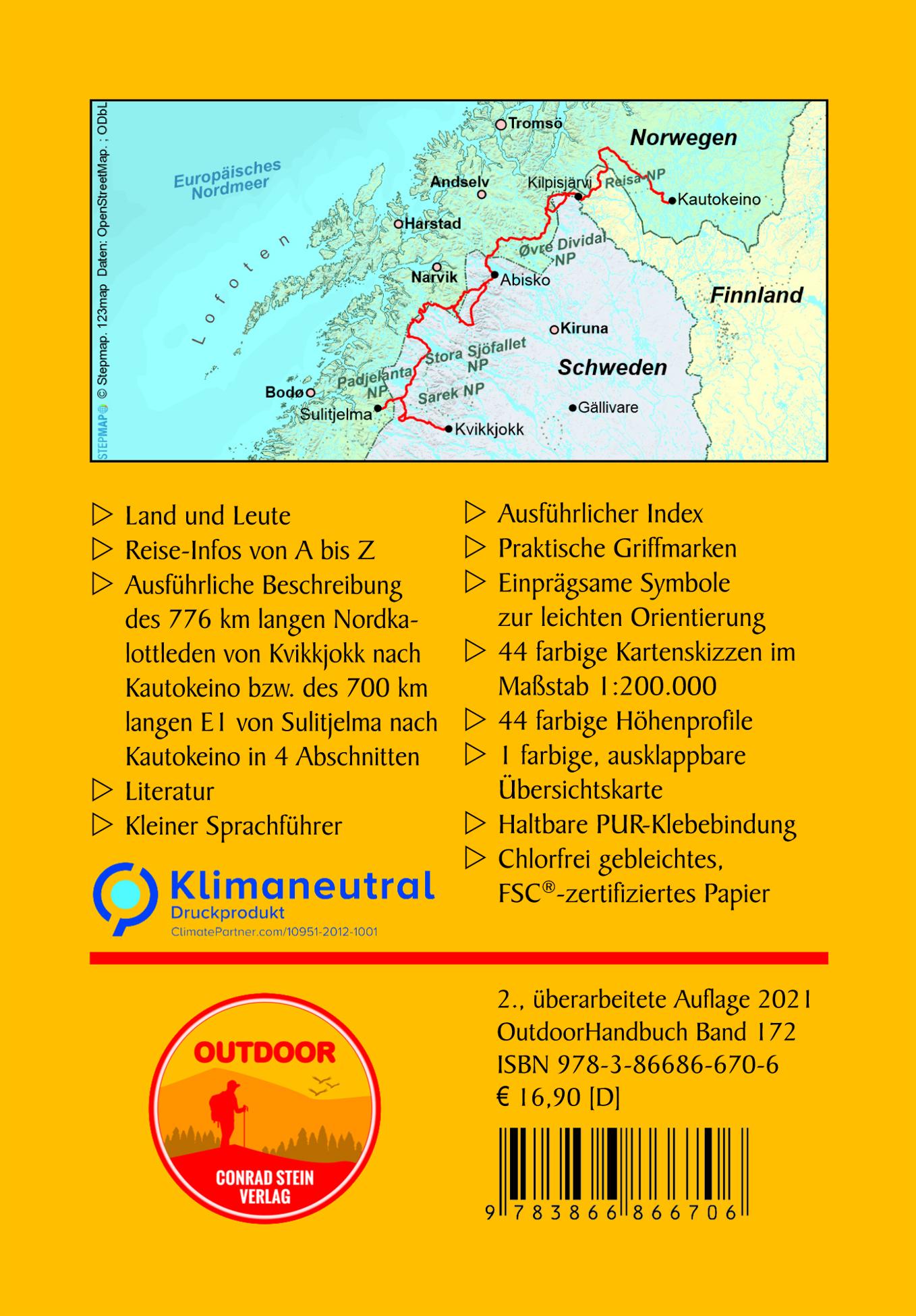Nordkalottleden über den E1 von Kvikkjokk/Sulitjelma nach Kautokeino