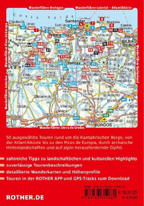 ROTHER Wanderführer Spanien: Kantabrien. 50 Touren von der Atlantikküste bis zu den Picos de Europa