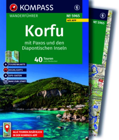 KOMPASS Wanderführer Korfu mit Paxos und den Diapontischen Inseln, 40 Touren mit Extra-Tourenkarte