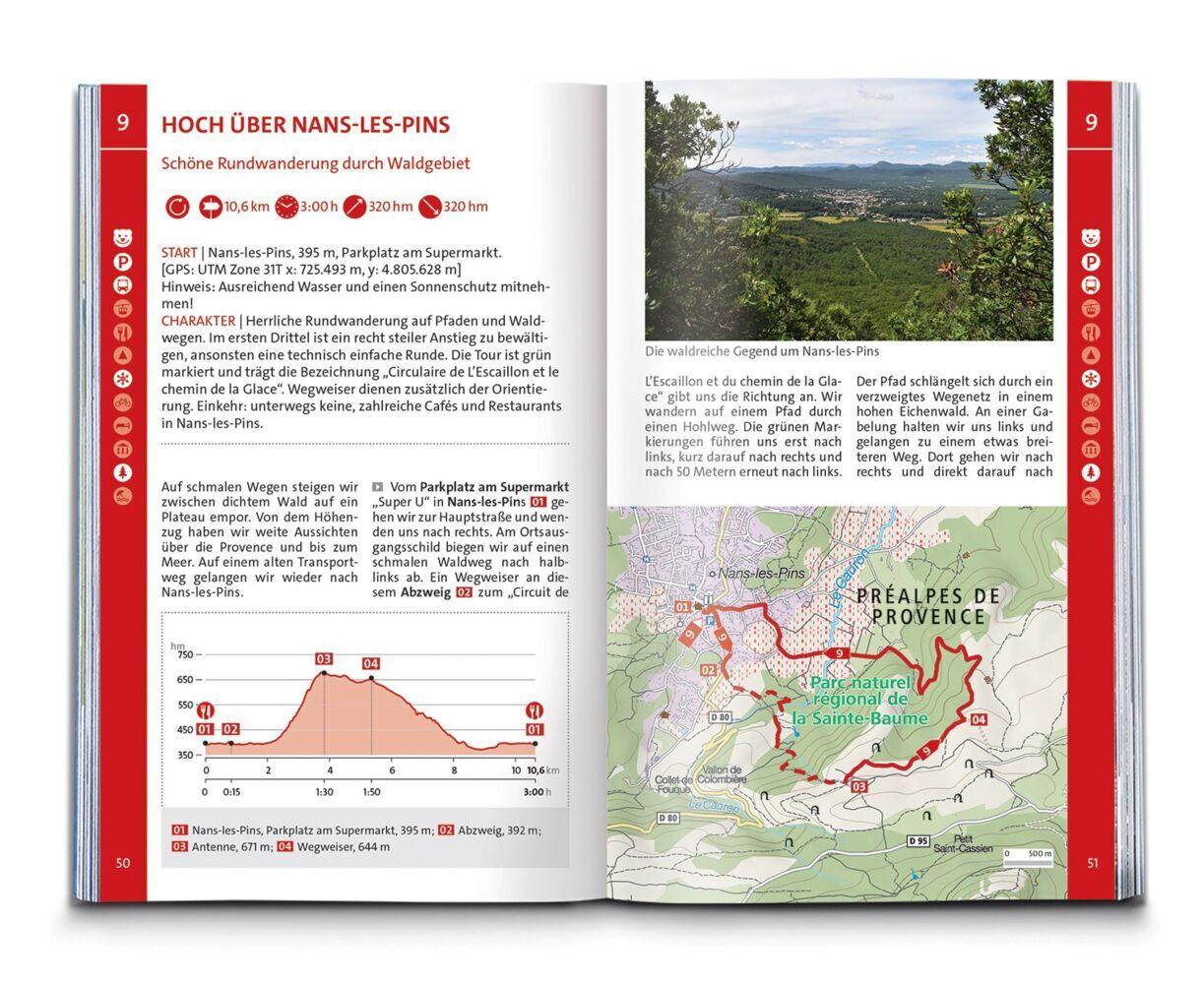 KOMPASS Wanderführer Côte d'Azur, Die schönsten Küsten- und Bergwanderungen, 50 Touren mit Extra-Tourenkarte