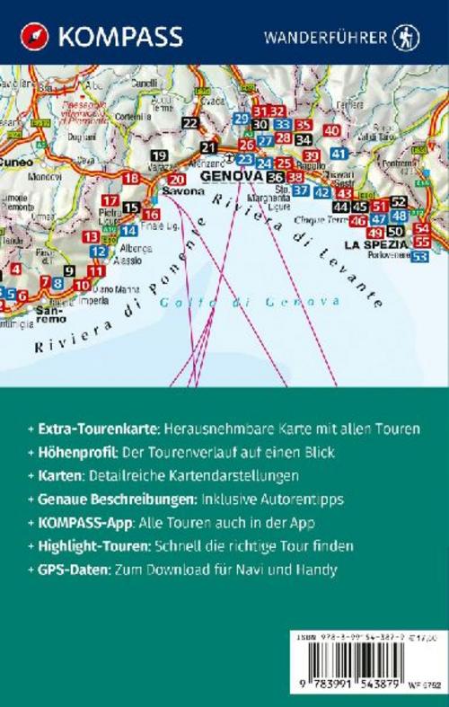 KOMPASS Wanderführer Ligurien mit Cinque Terre, 50 Touren mit Extra-Tourenkarte