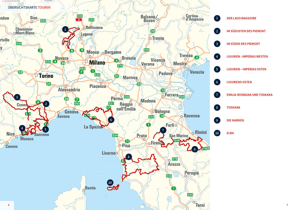Motorrad Reiseführer Piemont Ligurien Toskana