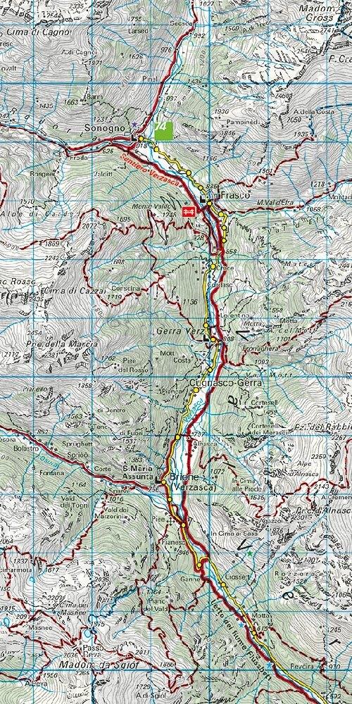 Tessin Sopraceneri Nr. 26 Wanderkarte 1:60 000