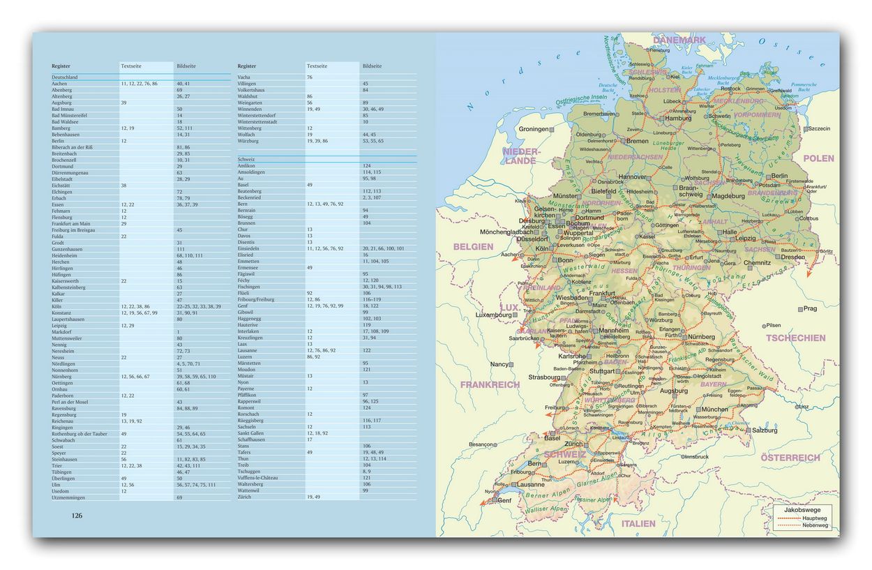 Jakobswege durch Deutschland und die Schweiz