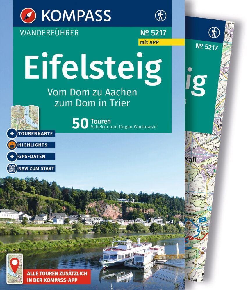 KOMPASS Wanderführer Eifelsteig, vom Dom zu Aachen zum Dom in Trier, 50 Touren mit Extra-Tourenkarte
