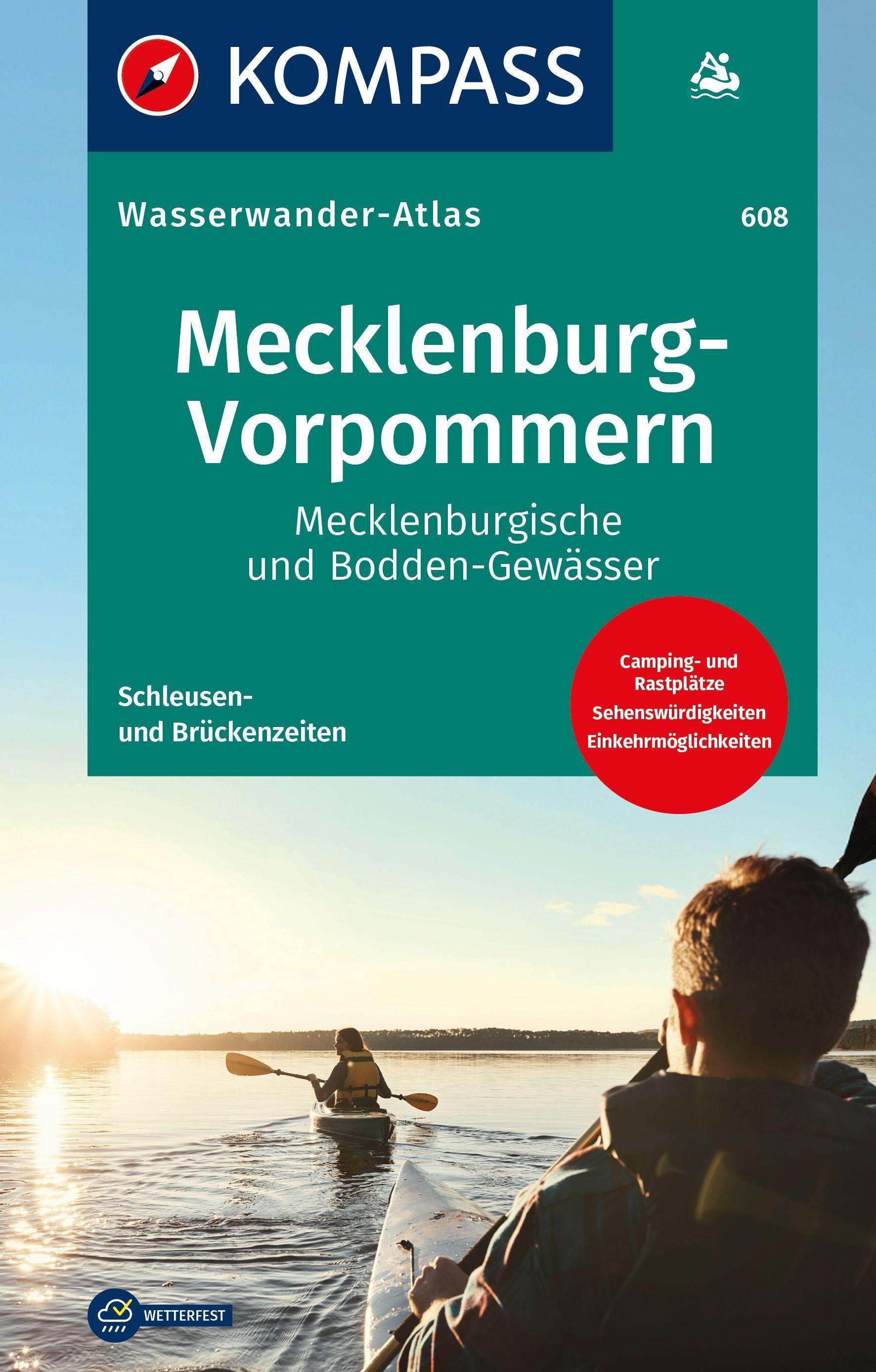 KOMPASS Wasserwanderatlas Mecklenburg-Vorpommern, Mecklenburgische und Bodden-Gewässer