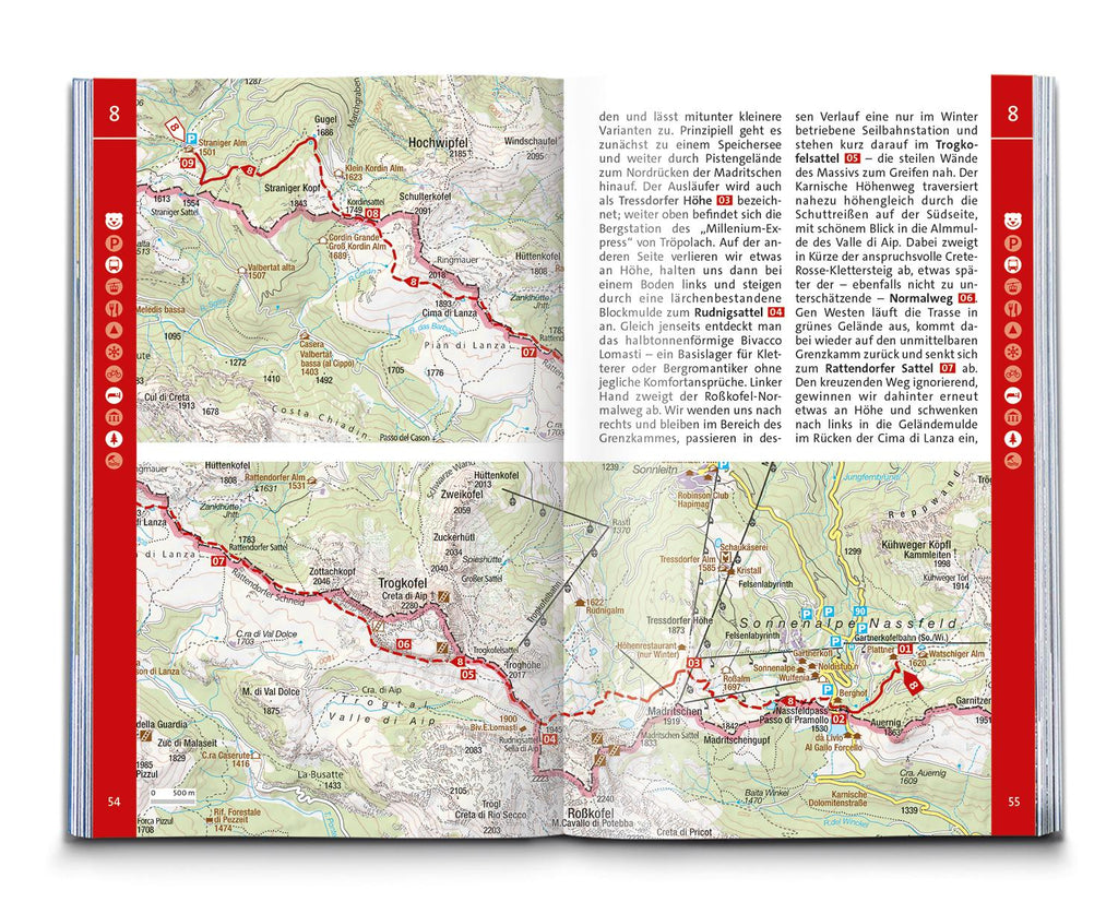 KOMPASS Wanderführer Karnischer Höhenweg, Von Thörl-Maglern nach Sillian, Mit Varianten und Gipfeln, 28 Touren mit Extra-Tourenkarte