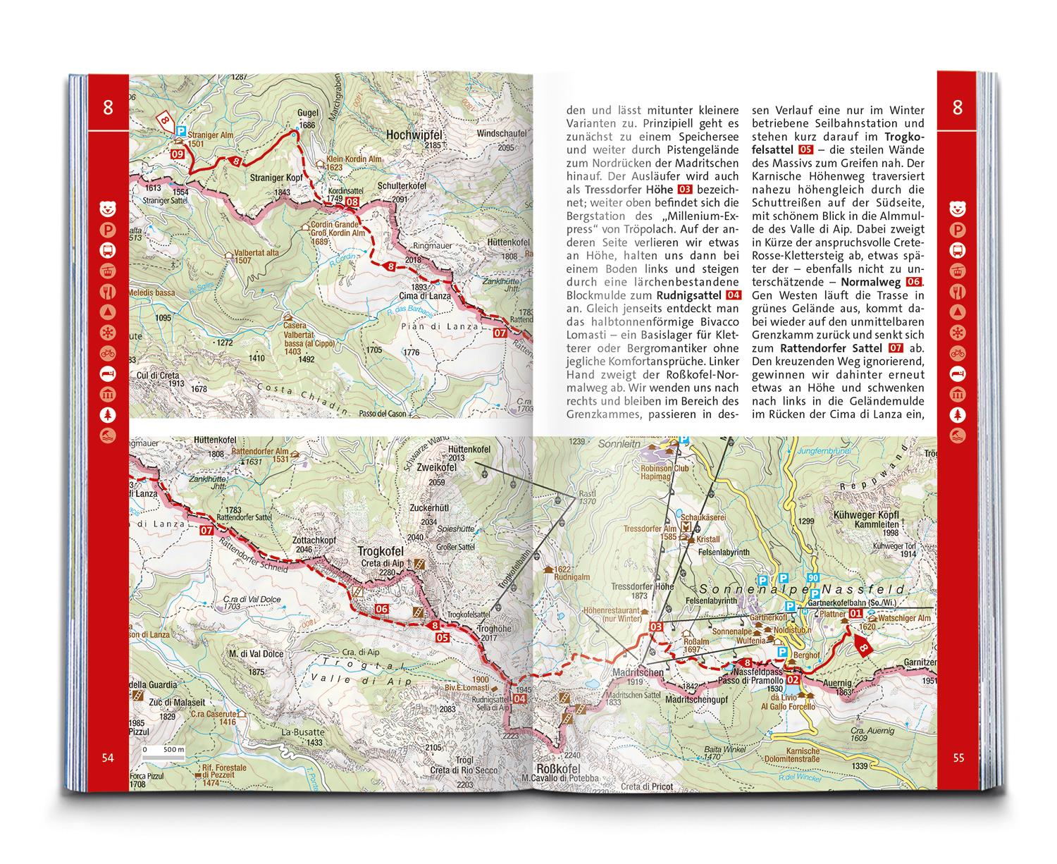 KOMPASS Wanderführer Karnischer Höhenweg, Von Thörl-Maglern nach Sillian, Mit Varianten und Gipfeln, 28 Touren mit Extra-Tourenkarte