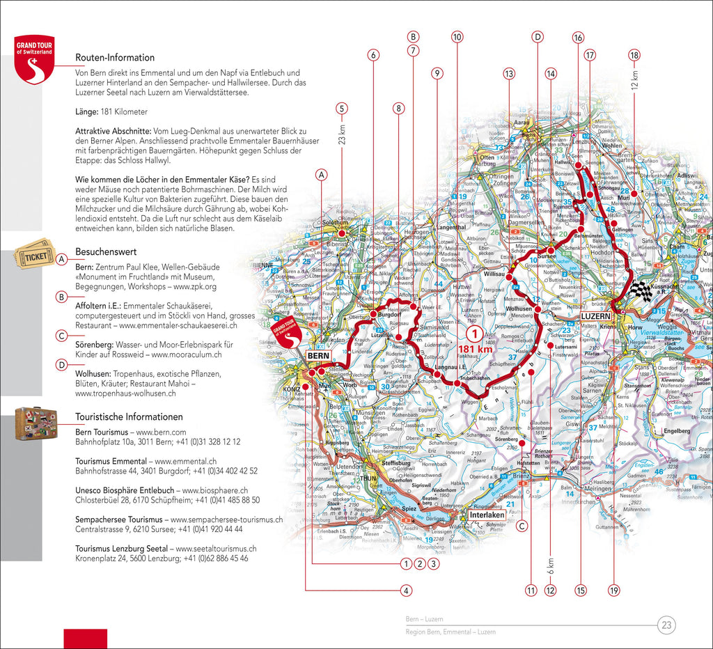 Hallwag Reiseführer Grand Tour of Switzerland Touring Guide, deutsche Ausgabe