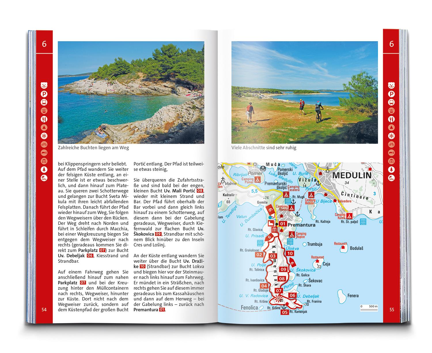KOMPASS Wanderführer Istrien mit Kvarner-Bucht, Krk, Rab, Cres und Losinj, 55 Touren mit Extra-Tourenkarte
