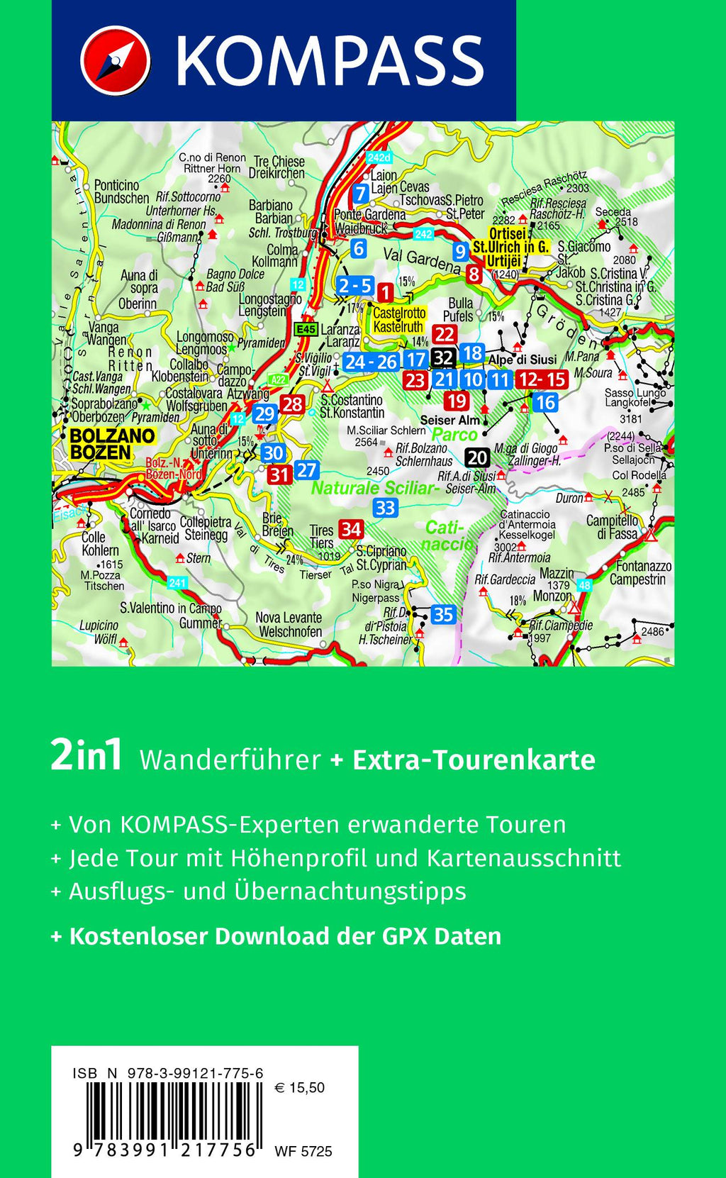 KOMPASS Wanderführer Seiser Alm, Langkofel, Schlern, Tierser Tal - Herausragende Dolomiten, 35 Touren mit Extra-Tourenkarte