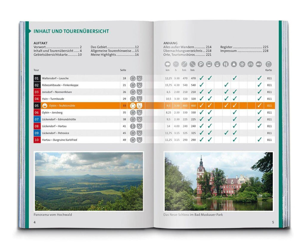 KOMPASS Wanderführer Oberlausitz, Lausitzer Heide-, Teich- und Bergland, mit Zittauer Gebirge, 55 Touren mit Extra-Tourenkarte