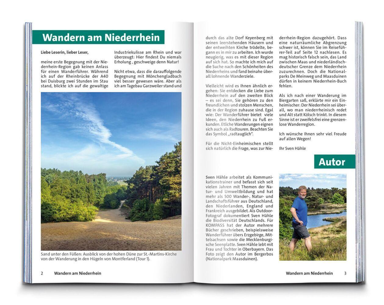 KOMPASS Wanderführer Niederrhein, zwischen Rhein und Maas, 55 Touren mit Extra-Tourenkarte