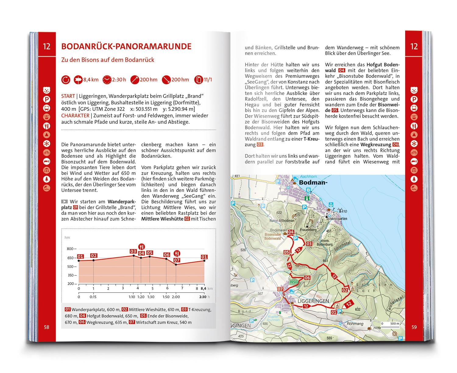 KOMPASS Wanderführer Bodensee, 75 Touren mit Extra-Tourenkarte