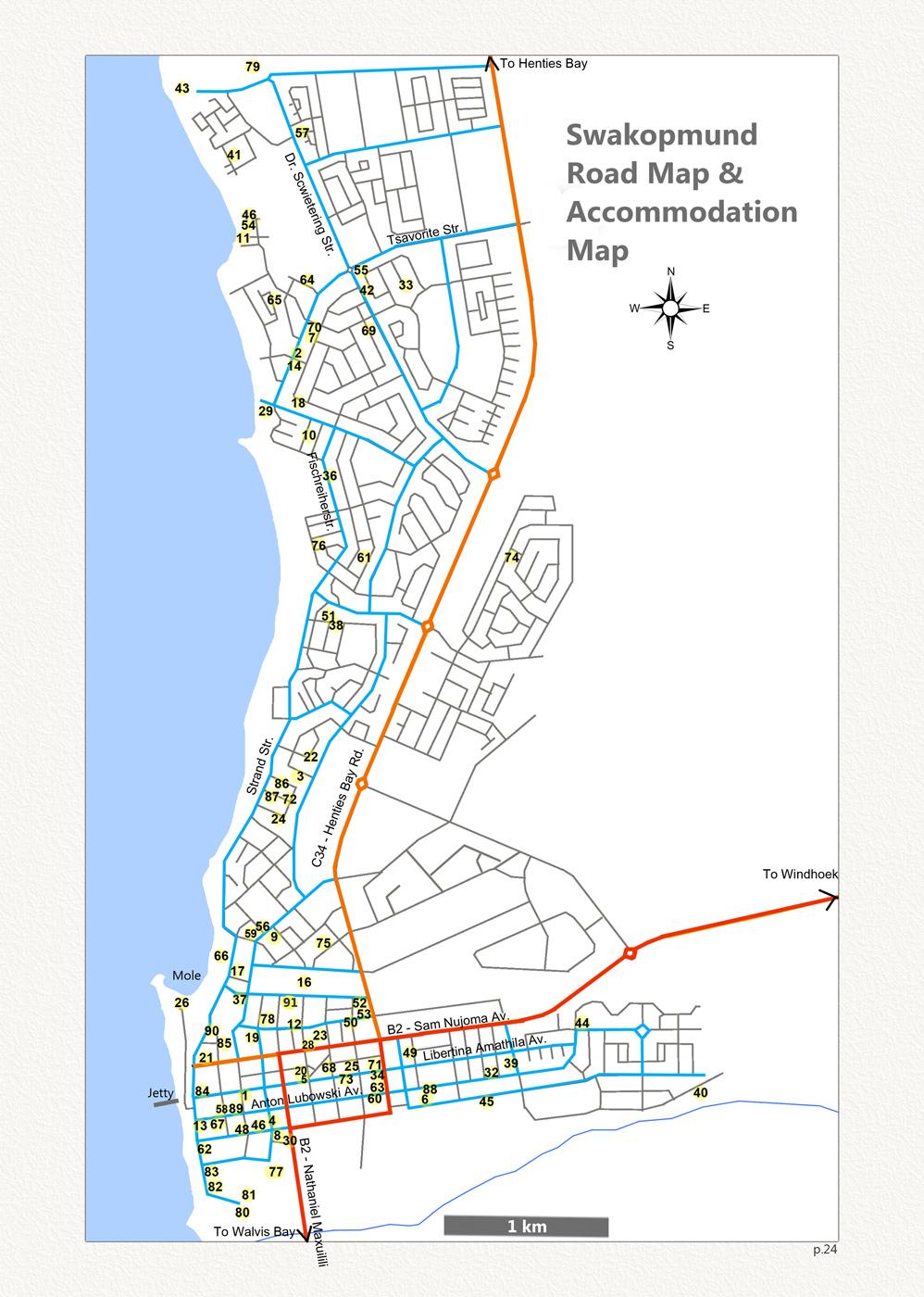 Detaillierte NAMIBIA Reisekarte - NAMIBIA ROAD MAP (1:1.160.000)
