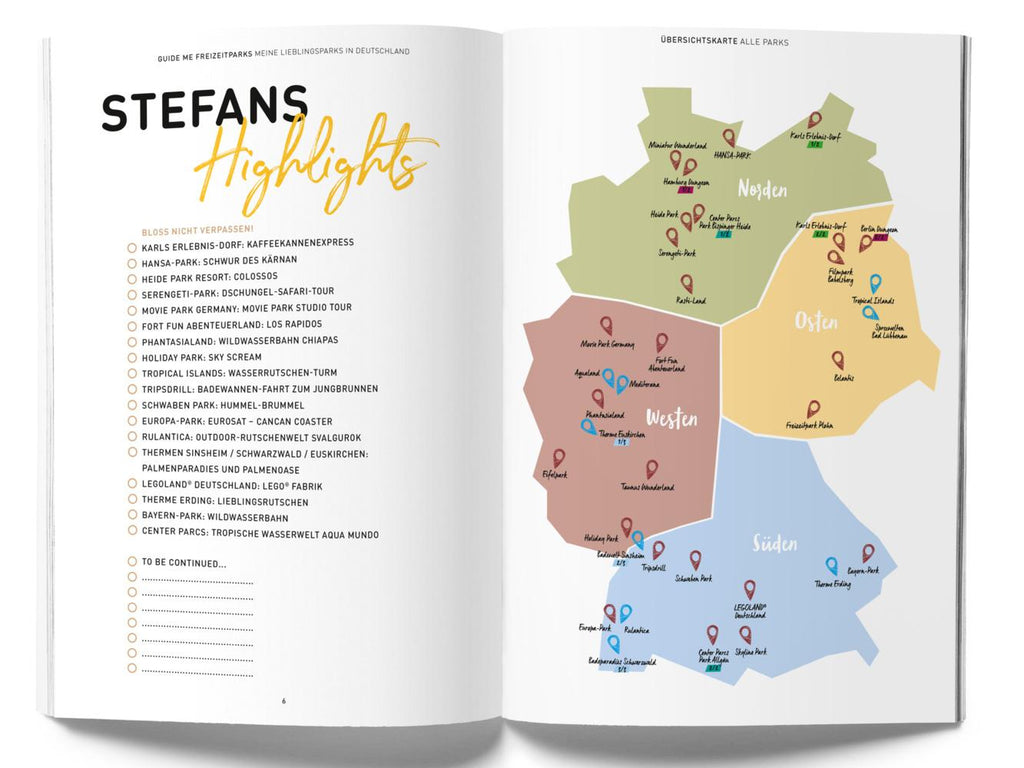 GuideMe Reiseführer \"Die 30 besten Freizeitparks Deutschlands inkl. Wasserparks & Thermen\"