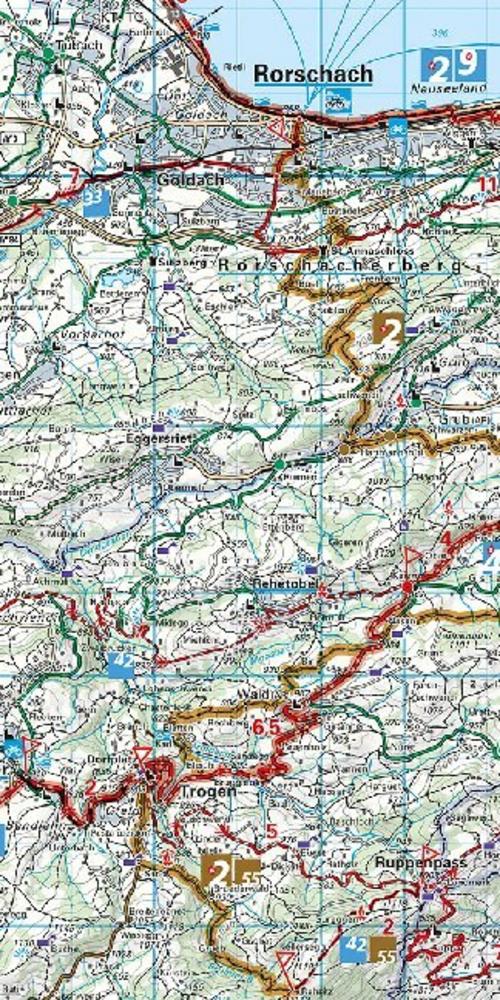 Radwanderkarte St. Gallen - Appenzell - Toggenburg mit Ortsindex (7)