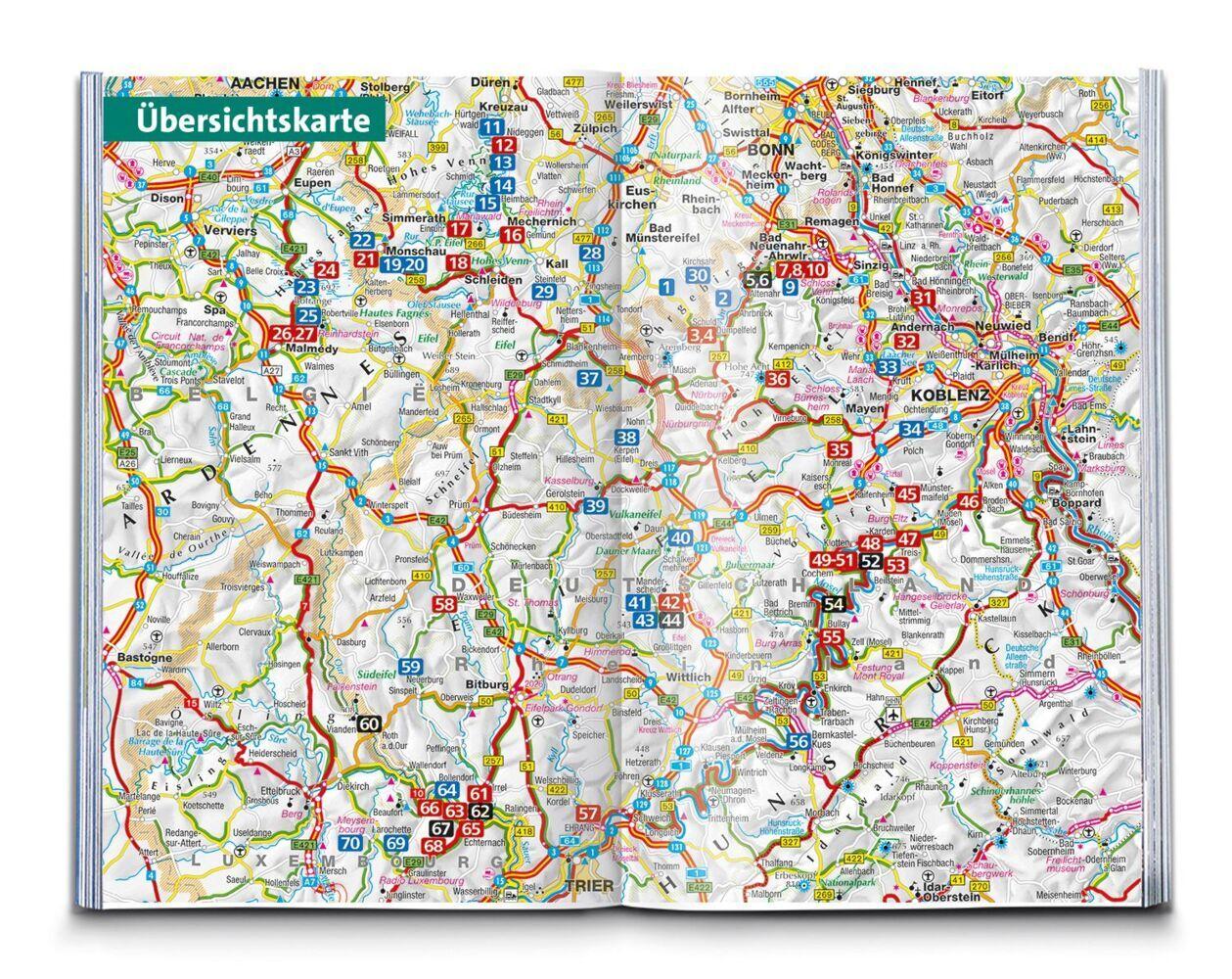 KOMPASS Wanderführer Eifel mit Mosel, Luxemburger Schweiz und Hohem Venn, 70 Touren mit Extra-Tourenkarte