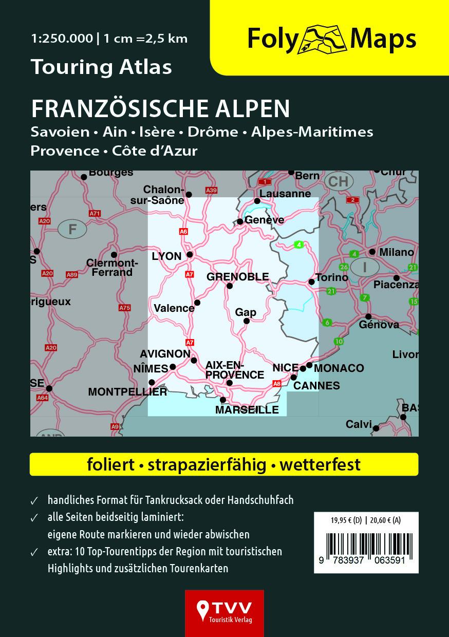 FolyMaps Touringatlas Französische Alpen 1:250.000