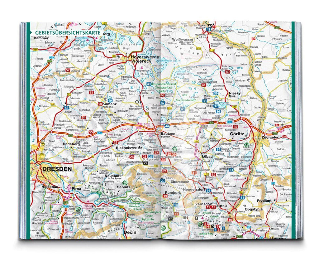 KOMPASS Wanderführer Oberlausitz, Lausitzer Heide-, Teich- und Bergland, mit Zittauer Gebirge, 55 Touren mit Extra-Tourenkarte