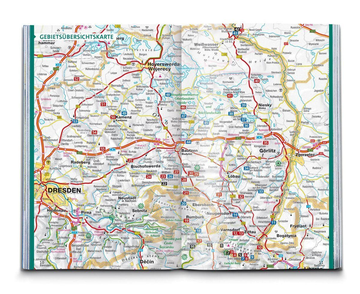 KOMPASS Wanderführer Oberlausitz, Lausitzer Heide-, Teich- und Bergland, mit Zittauer Gebirge, 55 Touren mit Extra-Tourenkarte
