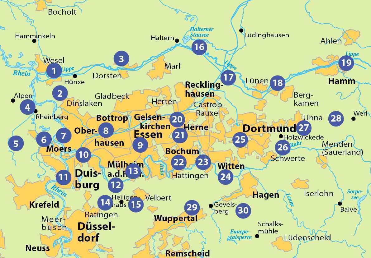 BVA Die 30 schönsten E-Bike Touren im Ruhrgebiet - Über Flussradwege und Alte Bahntrassen mit Knotenpunkten