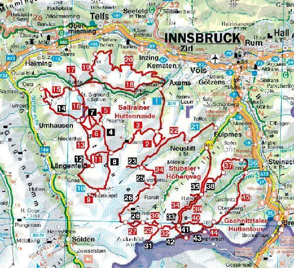 ROTHER Wanderführer Stubaier Höhenweg, Sellrainer Hüttenrunde, Gschnitztaler Hüttentour. 3 alpine Mehrtagestouren