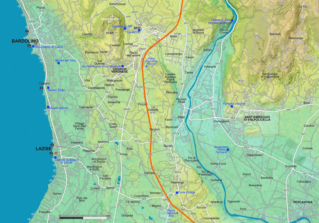 Gardasee - Lago di Garda (Maßstab 1:33.000)