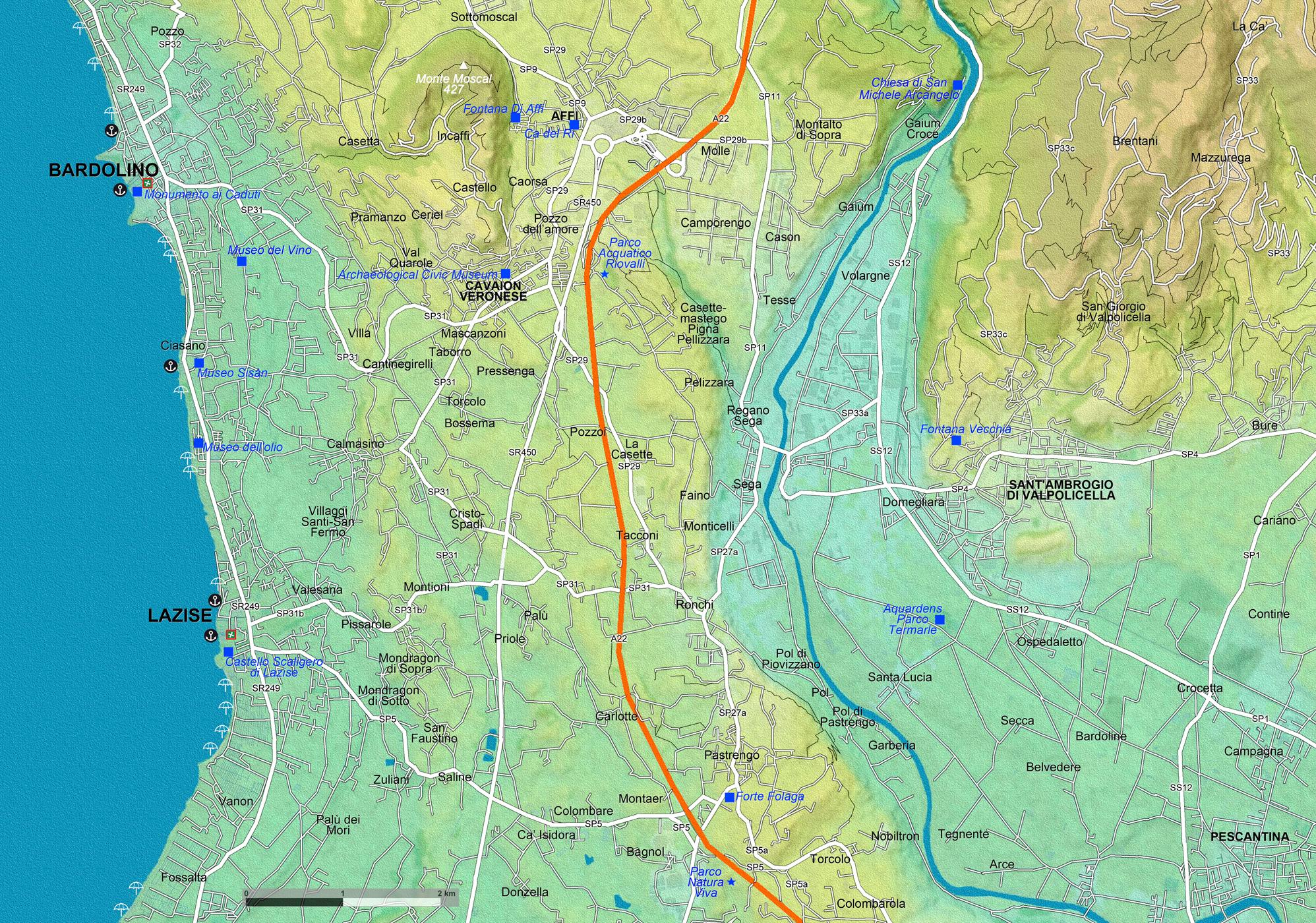 Gardasee - Lago di Garda (Maßstab 1:33.000)