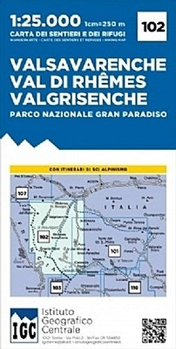 IGC Italien 1 : 25 000 Wanderkarte 102 Valsavarenche
